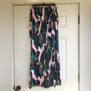 Wide leg palazzo pants tropical print golden girls inspired size 2XL